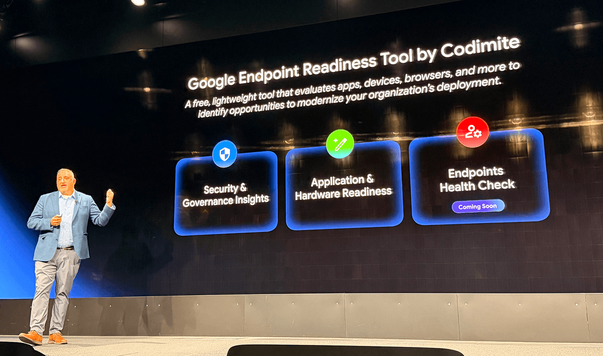 Google Enterprise Summit 2026 で発表された Google Endpoints Readiness Tool（写真 1）